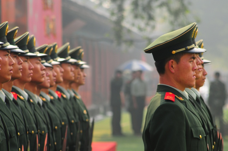 Soldiers in Beijing, China. Flickr/@budbug.