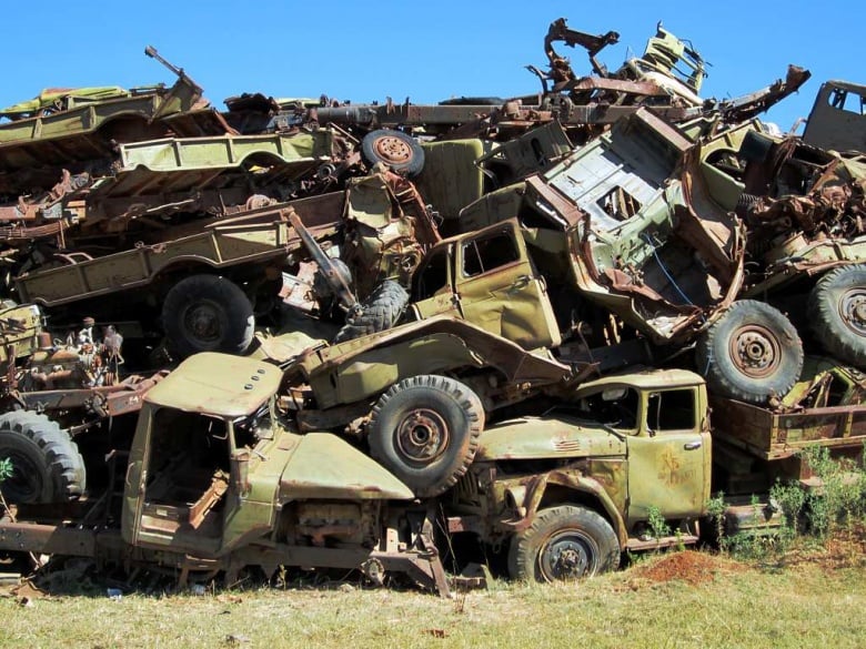 Destroyed Soviet military equipment in Asmara, Eritrea. Wikimedia Commons/David Stanley
