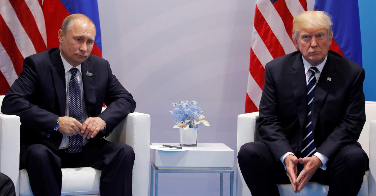 U.S. President Donald Trump meets with Russian President Vladimir Putin during their bilateral meeting at the G20 summit