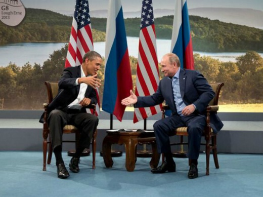 Image: “President Barack Obama of the United States and President Vladimir Putin of Russia prepare to shake hands for the cameras following statements to the press at the 39th G8 Summit at Lough Erne, County Fermanagh in Ireland on 17 June 2013.” White House photo.