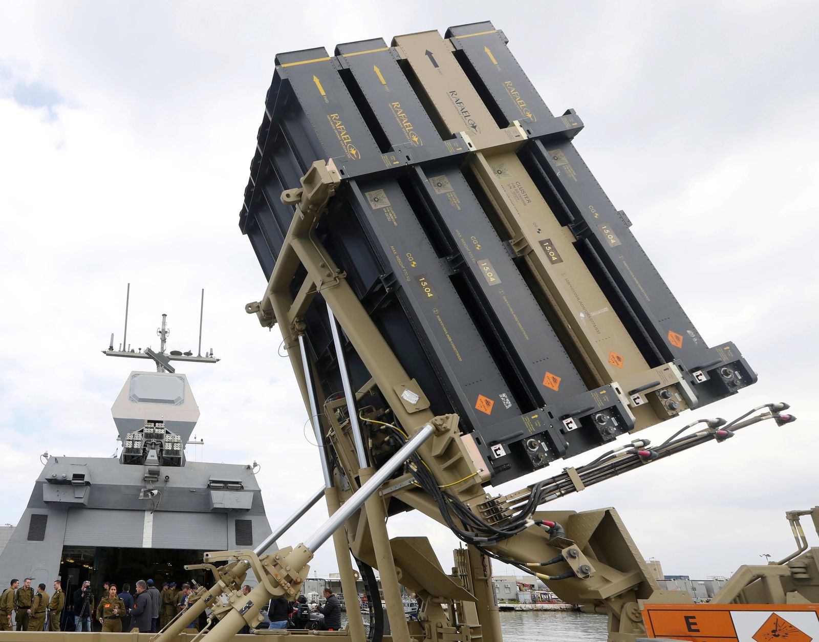 Iron Dome system on naval ship