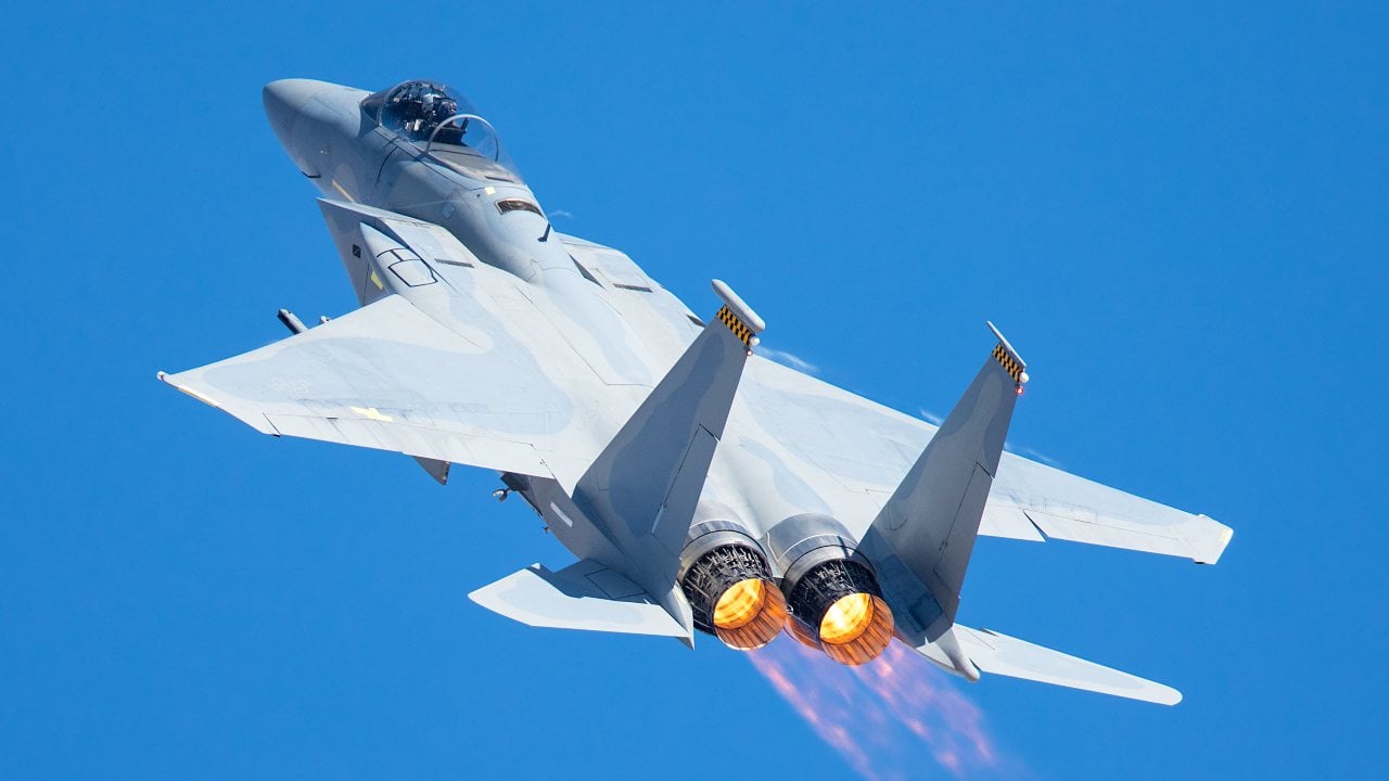 Billions in Fighter Planes: What A Fleet of F-15s in An Elephant Walk Looks Like 