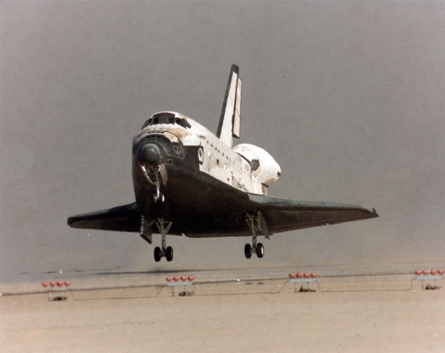 space shuttle crash landing