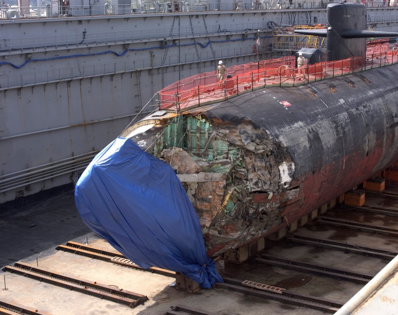 typhoon submarine in dry dock