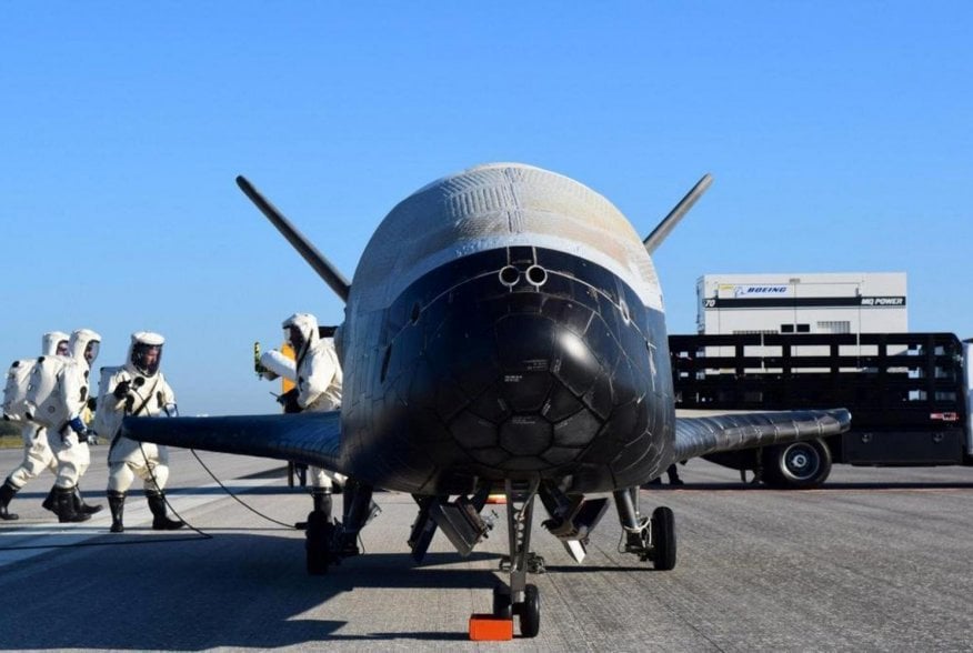 The U.S. Airforce's X-37B Orbital Test Vehicle mission 4 after landing at NASA's Kennedy Space Center Shuttle Landing Facility in Cape Canaveral, Florida, U.S., May 7, 2017. U.S. Air Force/Handout via REUTERS