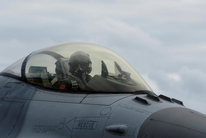 A pilot of a F-16 fighter jet attends a military drill at Zhi-Hang Air Base in Taitung, Taiwan January 30, 2018. REUTERS/Tyrone Siu