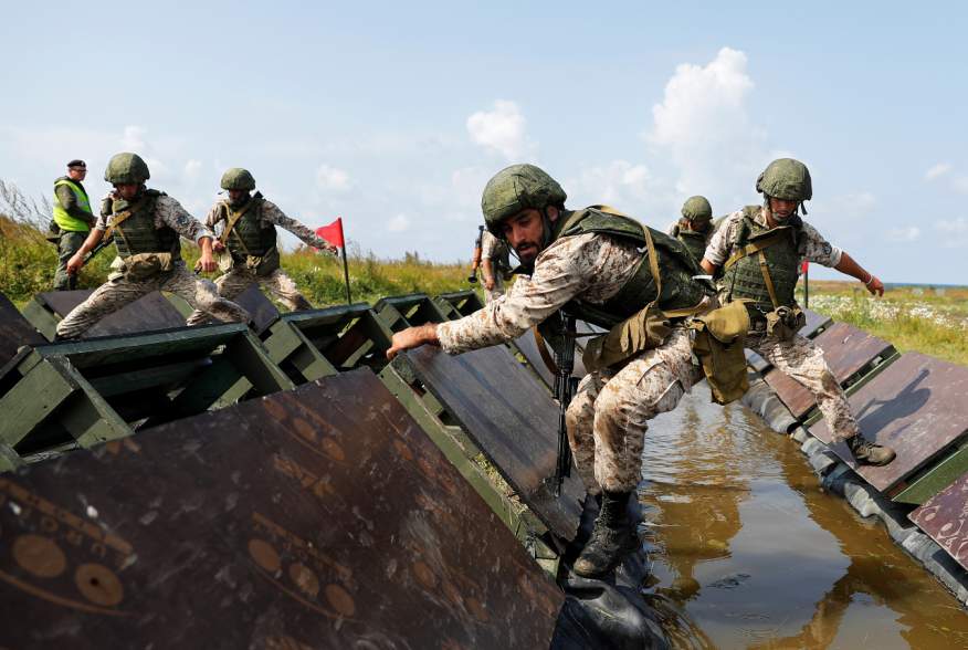 Marines from Iran take part in the International Army Games 2019 at the at Khmelevka firing ground on the Baltic Sea coast in Kaliningrad Region, Russia August 8, 2019. REUTERS/Vitaly Nevar