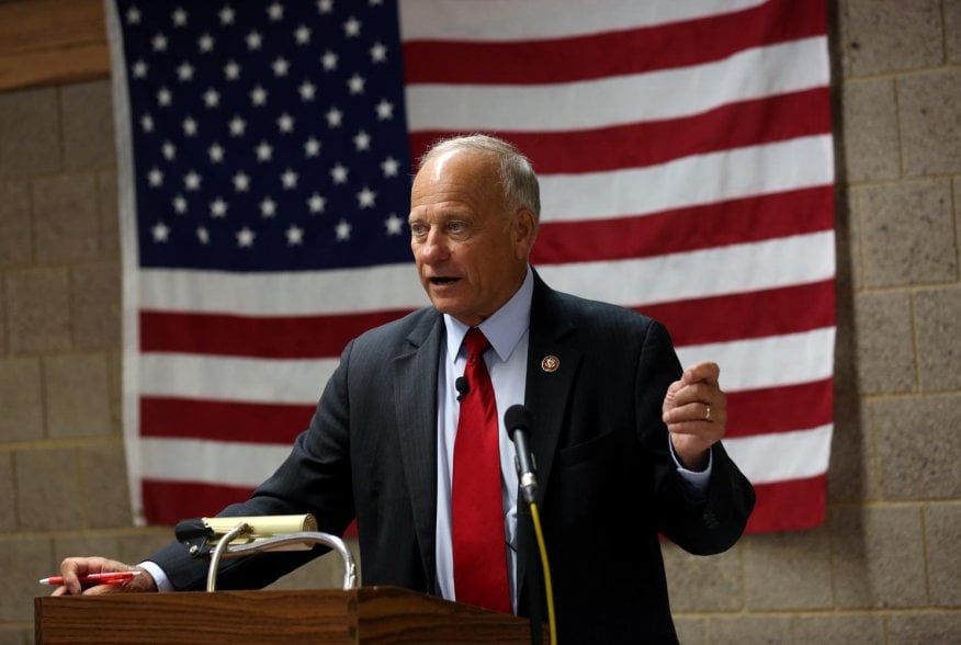 Republican U.S. Representative Steve King holds a Town Hall at the Grundy Center Community Center in Grundy Center, Iowa, U.S., August 17, 2019. REUTERS/Brenna Norman