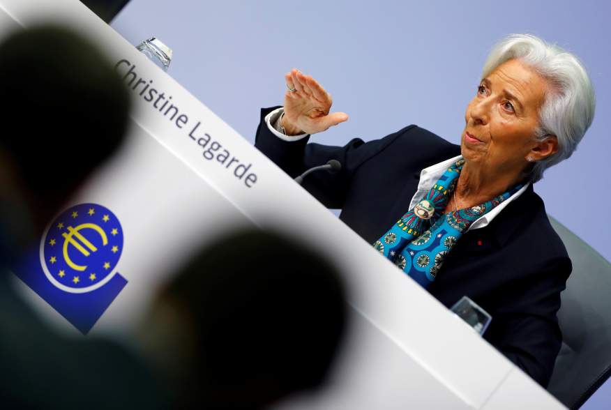 New European Central Bank (ECB) President Christine Lagarde gestures as she addresses a news conference on the outcome of the meeting of the Governing Council, in Frankfurt, Germany, December 12, 2019. REUTERS/Ralph Orlowski