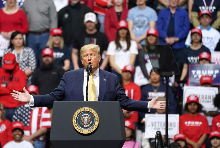 U.S. President Donald Trump holds a campaign rally in Colorado Springs, Colorado, February 20, 2020. REUTERS/Kevin Lamarque