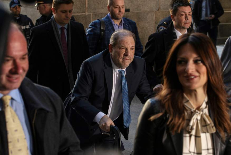 Harvey Weinstein arrives at New York Criminal Court for another day of jury deliberations in his sexual assault trial in the Manhattan borough of New York City, New York, U.S., February 24, 2020. REUTERS/Lucas Jackson
