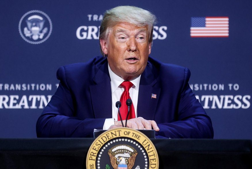 U.S. President Donald Trump speaks during a roundtable discussion with members of the faith community, law enforcement and small business at Gateway Church Dallas Campus in Dallas, Texas, U.S., June 11, 2020. REUTERS/Jonathan Ernst
