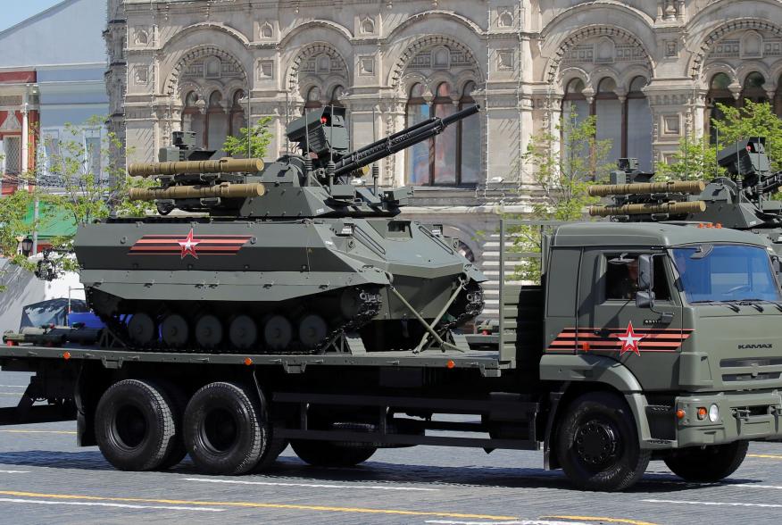 A Russian Uran-9 unmanned armoured reconnaissance and infantry support vehicle is seen during the Victory Day parade, marking the 73rd anniversary of the victory over Nazi Germany in World War Two, at Red Square in Moscow, Russia May 9, 2018. REUTERS/Maxi