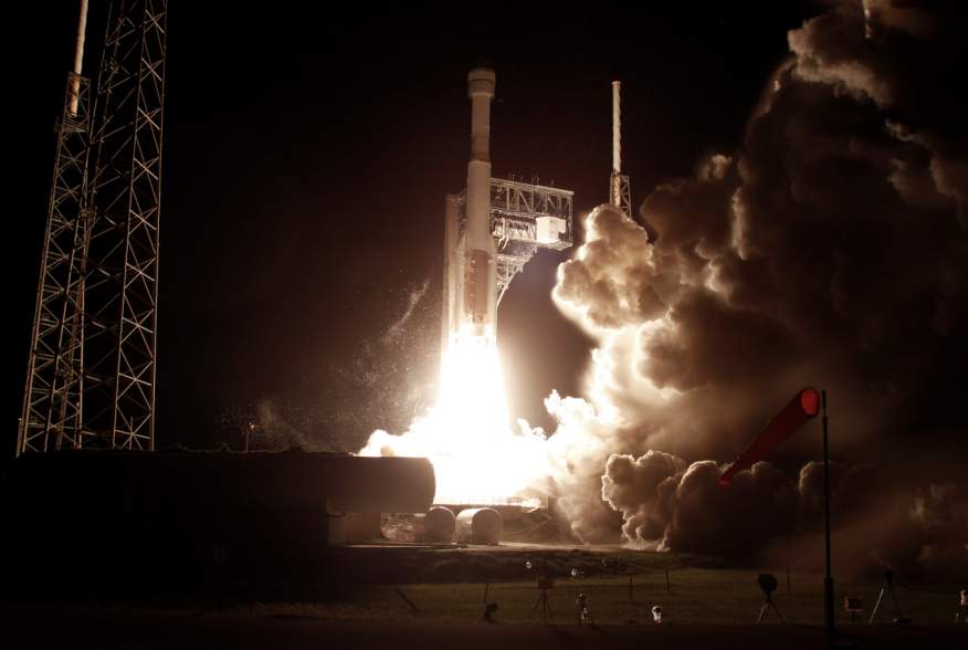 The Boeing CST-100 Starliner spacecraft, atop a ULA Atlas V rocket, lifts off for an uncrewed Orbital Flight Test to the International Space Station from launch complex 40 at the Cape Canaveral Air Force Station in Cape Canaveral, Florida December 20, 201