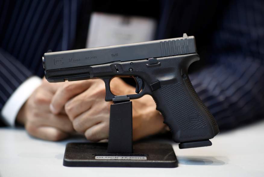 A GLOCK 17 Gen4 handgun is displayed at the 21st Milipol Paris, the worldwide exhibition dedicated to homeland security, in Villepinte near Paris, France, November 19, 2019. REUTERS/Benoit Tessier