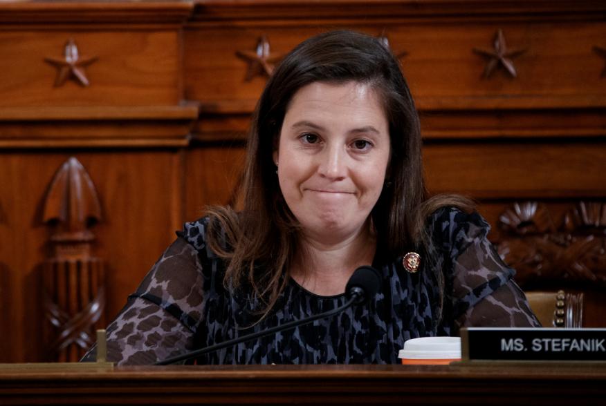 Republican Representative from New York Elise Stefanik listens to the testimony of former U.S. Special Representative for Ukraine Kurt Volker and former Senior Director for Europe and Russia at the National Security Council Tim Morrison