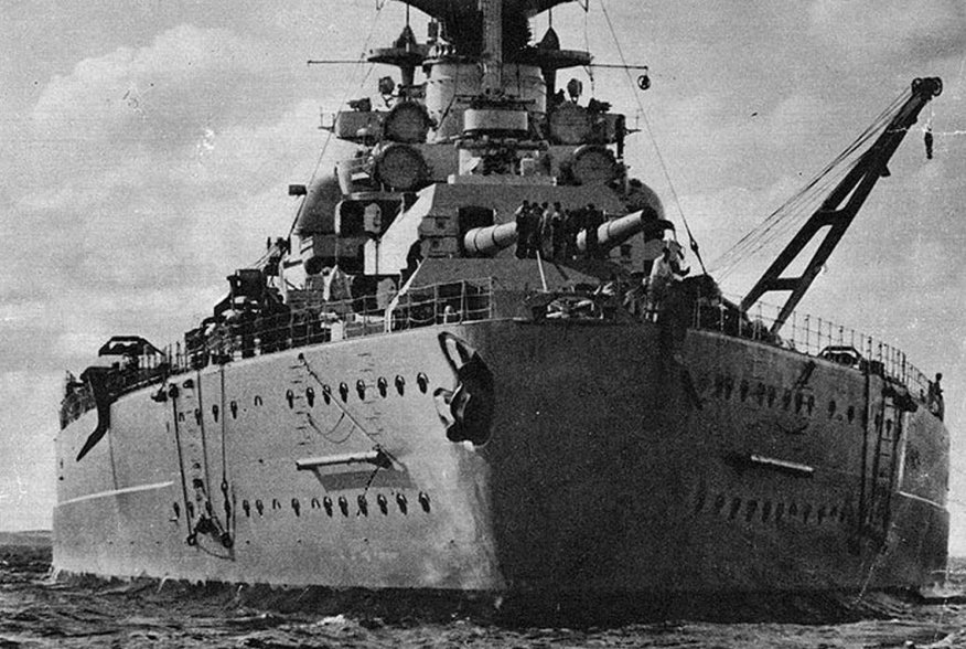 Battleship Tirpitz photographed from Astern. 1931. US. Navy Online Library of Naval Historical Center.