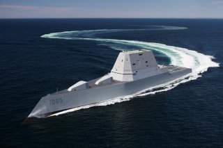 U.S.S. Zumwalt. May 20, 2016. U.S. Navy/Dennis Griggs.