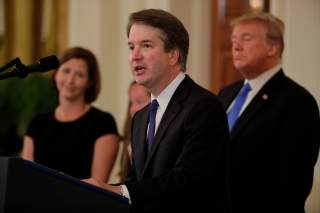 Supreme Court nominee Judge Brett Kavanaugh speaks in the East Room of the White House in Washington, U.S., July 9, 2018. REUTERS/Jim Bourg