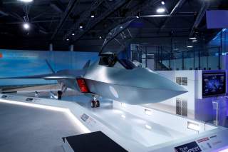 Britain's defence minister, Gavin Wiliamson (UNSEEN), unveiled a model of a new jet fighter, called 'Tempest' at the Farnborough Airshow, in Farnborough, Britain July 16, 2018. REUTERS/Peter Nicholls/File Photo