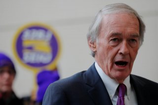 U.S. Senator Ed Markey (D-MA) speaks about federal government employees working without pay and workers trying to unionize at Logan Airport in Boston, Massachusetts, U.S., January 21, 2019. REUTERS/Brian Snyder