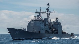 The guided-missile cruiser USS Antietam (CG 54) is shown in the South China Sea, March 6, 2016. Photo taken March 6, 2016. Mass Communication Specialist 2nd Class Marcus L. Stanley/U.S. Navy/Handout via REUTERS
