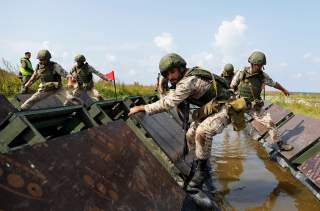 Marines from Iran take part in the International Army Games 2019 at the at Khmelevka firing ground on the Baltic Sea coast in Kaliningrad Region, Russia August 8, 2019. REUTERS/Vitaly Nevar