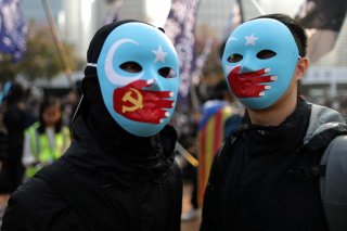 Hong Kong protesters rally in support of Xinjiang Uighurs' human rights in Hong Kong, China, December 22, 2019. REUTERS/Lucy Nicholson