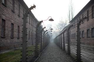 The site of the former Nazi German concentration and extermination camp Auschwitz is pictured during the ceremonies marking the 75th anniversary of the liberation of the camp and International Holocaust Victims Remembrance Day, in Oswiecim, Poland
