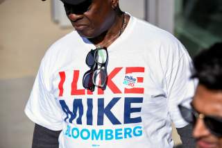 A t-shirt supporting Democratic presidential candidate Michael Bloomberg is seen at a Bloomberg campaign visit at the Dollarhide Community Center in Compton, California, U.S. February 3, 2020. REUTERS/Andrew Cullen