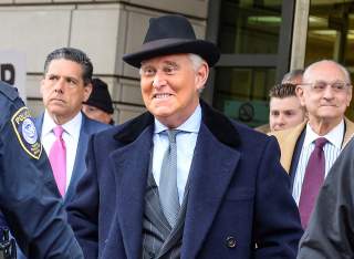 Former Trump campaign adviser Roger Stone departs after he was sentenced to three years and four months in prison for charges that include lying to Congress, obstruction of justice and witness tampering, at U.S. District Court in Washington, U.S., Februar