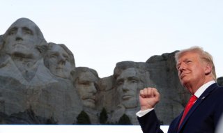 U.S. President Donald Trump attends South Dakota's U.S. Independence Day Mount Rushmore fireworks celebrations at Mt. Rushmore in Keystone, South Dakota, U.S., July 3, 2020. REUTERS/Tom Brenner