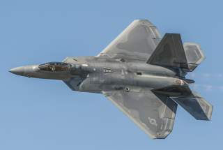 An Air Combat Command F-22 Raptor Demonstration Team aircraft flies during the AirPower over Hampton Roads Open House at Langley Air Force Base, Va., April 24, 2016. 