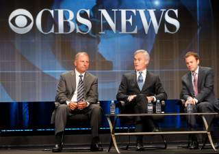 Jeff Fager (L), chairman CBS News and executive producer '60 Minutes', Scott Pelley, anchor and managing editor CBS Evening News and David Rhodes (R) president CBS News, speak...in Beverly Hills, California August 3, 2011. REUTERS/Fred Prouser