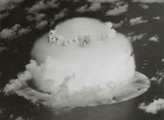 A mushroom cloud rises with ships below during Operation Crossroads nuclear weapons test on Bikini Atoll, Marshall Islands in this 1946 handout provided by the U.S. Library of Congress. The United States said on April 25, 2014, it was examining lawsuits f