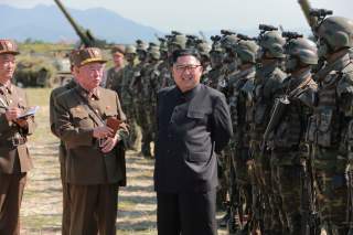 North Korean leader Kim Jong Un guides a target-striking contest of the special operation forces of the Korean People's Army (KPA) to occupy islands in this undated picture provided by KCNA in Pyongyang on August 25, 2017. KCNA via Reuters ATTENTION EDITO