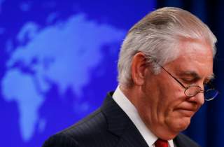 U.S. Secretary of State Rex Tillerson speaks to the media at the U.S. State Department after being fired by President Donald Trump in Washington, U.S., March 13, 2018. REUTERS/Leah Millis