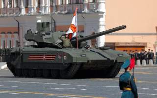 Russian servicemen drive a T-14 Armata tank during the Victory Day parade, marking the 73rd anniversary of the victory over Nazi Germany in World War Two, at Red Square in Moscow, Russia May 9, 2018. REUTERS/Maxim Shemetov