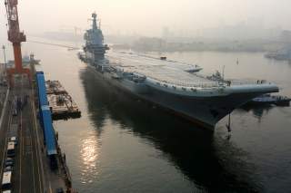 China's first domestically developed aircraft carrier departs Dalian, Liaoning province, China May 13, 2018. REUTERS/Stringer ATTENTION EDITORS - THIS IMAGE WAS PROVIDED BY A THIRD PARTY. CHINA OUT. TPX IMAGES OF THE DAY