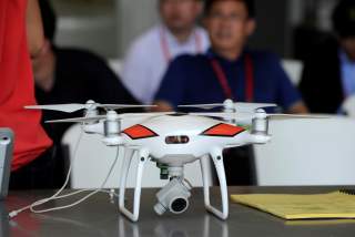 A video drone that helps the Kaiser Farm control their crops is seen on display during a Chinese trade delegation visit a farm near Norborne, Missouri, U.S., August 28, 2018. Picture taken August 28, 2018. REUTERS/Dave Kaup