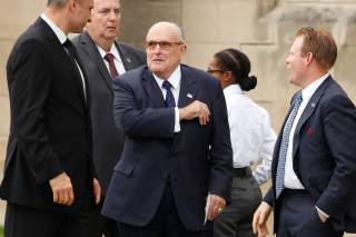 Rudy Giuliani arrives for the memorial service of U.S. Senator John McCain (R-AZ) at National Cathedral in Washington, U.S., September 1, 2018. REUTERS/Joshua Roberts