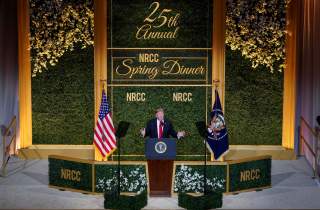 U.S. President Donald Trump speaks at the National Republican Congressional Committee Annual Spring Dinner in Washington, U.S., April 2, 2019. REUTERS/Joshua Roberts