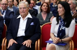 Billionaire investor George Soros and his wife Tamiko Bolton attend the Schumpeter Award in Vienna, Austria June 21, 2019. REUTERS/Lisi Niesner
