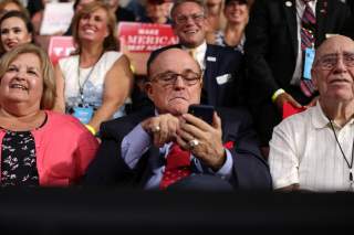 Former New York City Mayor Rudy Giuliani attends U.S. President Donald Trump’s rally with supporters in Manchester, New Hampshire, U.S. August 15, 2019. REUTERS/Jonathan Ernst