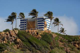 A building is seen at Little St. James Island, one of the properties of financier Jeffrey Epstein, near Charlotte Amalie, U.S. Virgin Islands August 17, 2019. REUTERS/Marco Bello