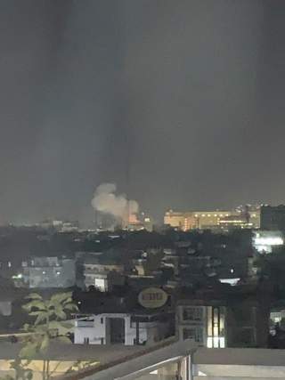 Smoke rises from the location of a blast near the U.S. embassy in Kabul, Afghanistan September 11, 2019, in this image obtained from social media. Rafi Ghulam/via REUTERS.