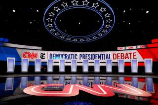 The 12 candidates' podiums stand ready before the fourth U.S. Democratic presidential candidates 2020 election debate at Otterbein University in Westerville, Ohio U.S. October 15, 2019. REUTERS/Jim Bourg