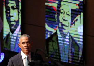 Former U.S. President Barack Obama speaks during the funeral services for the late U.S. Representative Elijah Cummings (D-MD) at the New Psalmist Baptist Church in Baltimore, Maryland, U.S., October 25, 2019. Chip Somodevilla/Pool via Reuters