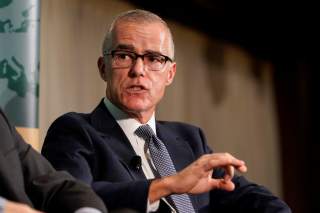 Former acting FBI director Andrew McCabe speaks during a forum on election security titled, “2020 Vision: Intelligence and the U.S. Presidential Election” at the National Press Club in Washington, U.S., October 30, 2019. REUTERS/Joshua Roberts