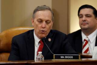 Rep. Andy Biggs, R-Ariz., votes no on the first article of impeachment against President Donald Trump on Capitol Hill, in Washington, U.S., December 13, 2019. Patrick Semansky/Pool via REUTERS